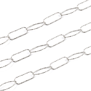 Strukturierte ovale Gliederkette aus Edelstahl in Silber für DIY-Halsketten Design