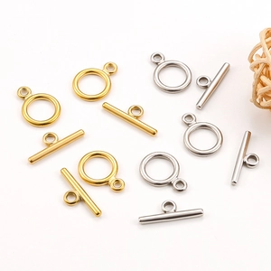 Fermoir à Bascule en Acier Inoxydable Boucle OT Anneau Et Barre en T Connecteurs Pour DIY Bracelet Collier Bijoux Plaqué Or 18K