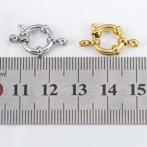 Polished gold and silver stainless steel spring ring clasps for DIY jewelry making