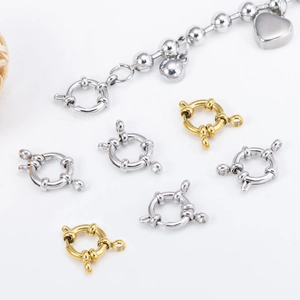 Polished stainless steel sailor clasp connectors in gold and silver for DIY jewelry making