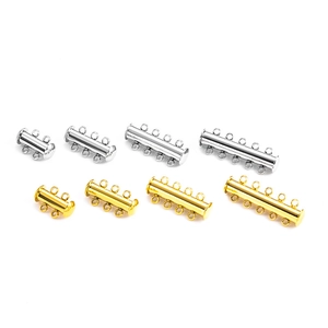 Fermoirs magnétiques multi-rangs polis pour bijoux en or et argent, plusieurs tailles