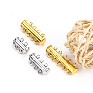 Fermoir magnétique poli pour bijoux multi-rangs en finitions or et argenté