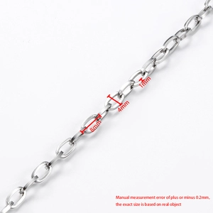Catena a maglie in acciaio inossidabile 8x4mm per creazione di collane DIY