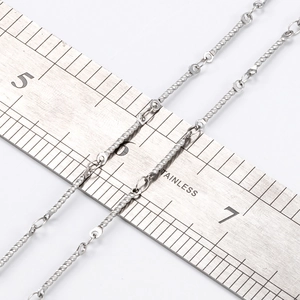Silver stainless steel twisted bar chain necklace for DIY jewelry making and crafting