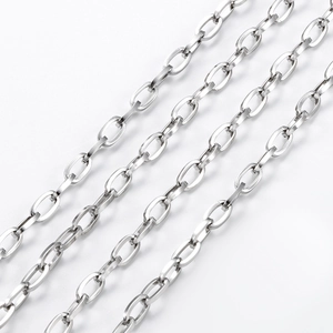 Durable stainless steel oval link chain for DIY necklaces and fashion accessories