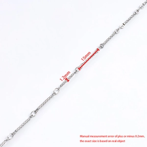 Polished stainless steel twist chain necklace with 15mm textured bar links for DIY jewelry