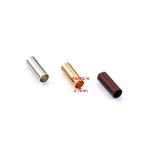 Embouts de cordon 4,7 mm en argent, or et noir pour bijoux DIY et accessoires de lacets