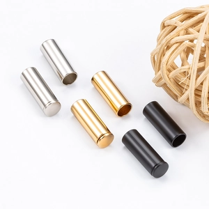 Embouts cylindriques en métal multicolores pour création de bijoux et attaches cordon