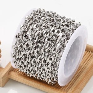 Rotolo di catena a maglie ovali in acciaio inossidabile lucido per gioielli DIY
