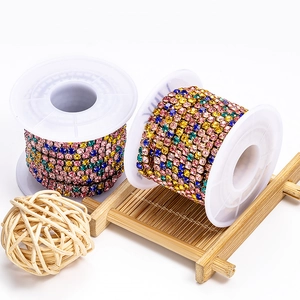 Πολύχρωμη αλυσίδα στραπλάν σε καρούλι για DIY κοσμήματα από ανοξείδωτο ατσάλι