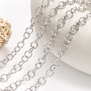 Stainless Steel Star Circle Chain Diamond Cut Textured Link Chain For DIY Jewelry Making Necklace Bracelet Accessory