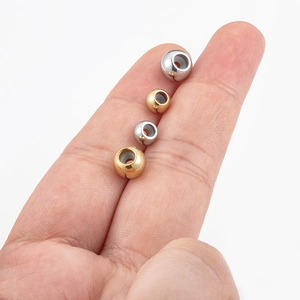 Polished stainless steel spacer beads for DIY jewelry making in gold and silver finish