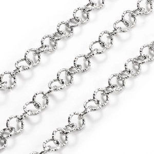 Polished silver stainless steel diamond-cut star chain for DIY jewelry making