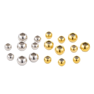 Polished gold and silver stainless steel spacer beads for DIY jewelry making