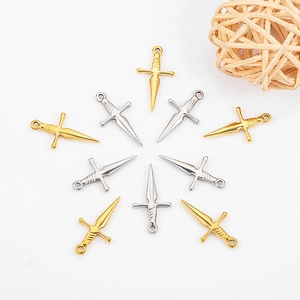 Roestvrij Staal Gepolijst Kruiszwaard Hanger Gothic DIY Sieraden Accessoire Voor Ketting Armband Goud Zilver Hanger Charms