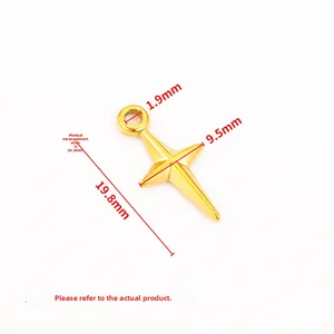 Pendentif croix étoile en acier inoxydable doré avec finition miroir pour bijoux DIY