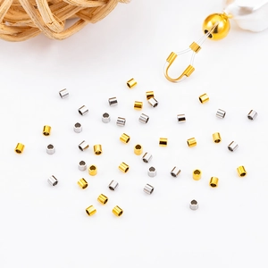 Stainless Steel Crimp Beads Tube For DIY Jewelry Making Positioning Fixed Tubes 18K Gold Plated Spacer Beads Accessories