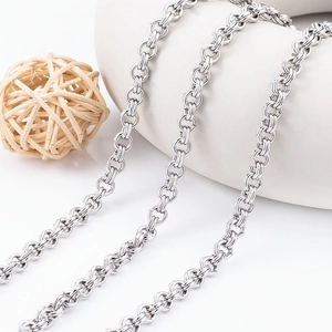 Cadena Rollo De Doble Bucle De Acero Inoxidable Para Hacer Joyas DIY Collar Pulsera Cadena De Bolso Material De Artesanía