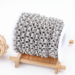 Cadena de eslabones de doble círculo de acero inoxidable para crear joyas DIY