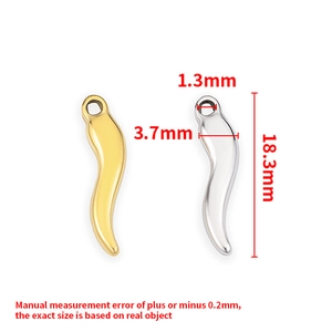 Pendentifs piments en acier inoxydable poli doré et argenté pour bijoux DIY
