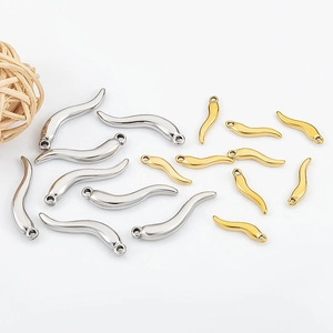 Pendentifs piment en acier inoxydable doré et argenté pour la création de bijoux