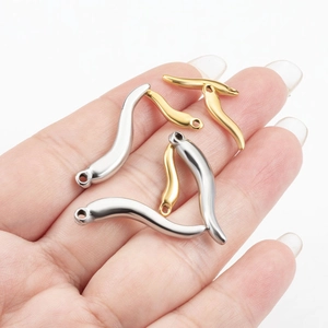 Détails de pendentifs piment en acier inoxydable doré et argenté pour bijoux artisanaux