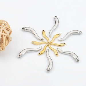 Pendentifs piments polis en acier inoxydable doré et argenté pour bijoux DIY