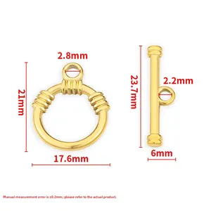 Fermoir à bascule OT en acier inoxydable doré avec motif en spirale pour bijoux