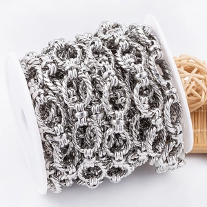 Catena a maglie ovali in acciaio inossidabile su bobina per creazione gioielli
