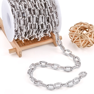 DIY stainless steel spiral oval chain roll for jewelry making with metallic finish