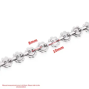 Silberne Edelstahl-Zahnradkette für Punk-Halsketten und DIY-Schmuck mit 10 mm Breite
