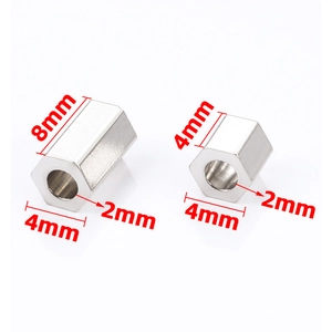 Distanziatori esagonali in acciaio inossidabile lucido con foro 2mm per gioielli DIY