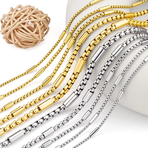 Collane a catena box in acciaio inossidabile placcato oro 18k in finiture oro e argento