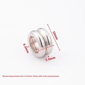 Connecteur double anneau en acier inoxydable poli pour bijoux DIY, diamètre extérieur 10 mm