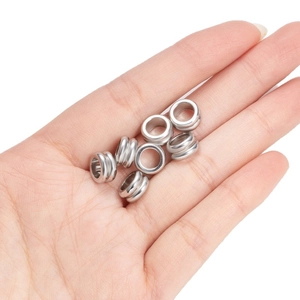 Perles d'espacement à double couche en acier inoxydable pour bijoux DIY
