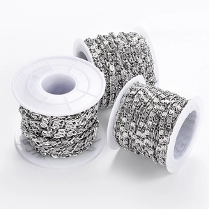 Cadenas de eslabones en S de acero inoxidable pulido en bobinas para joyas DIY