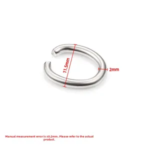 Connettore ad anello ovale in acciaio inox da 11,5 mm per creazione gioielli
