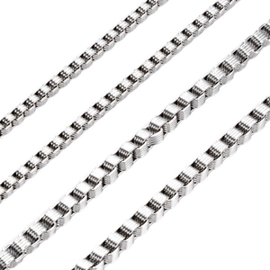 Minimalist silver box chain necklace made of durable stainless steel for DIY jewelry