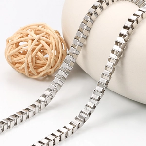 Stainless Steel Box Chain Minimalist DIY Necklace Bracelet Chain For Men Women Non Fading Waterproof Jewelry Making Link Chain