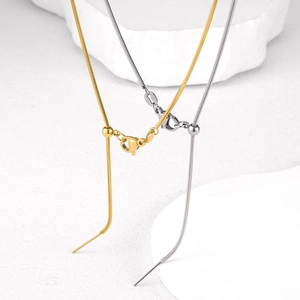 Adjustable titanium steel snake chain necklaces in gold and silver with lobster clasp
