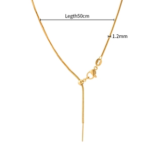 50cm gold stainless steel snake chain necklace with adjustable sliding bead and lobster clasp