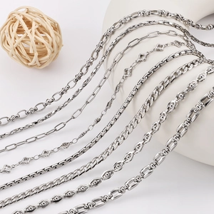 Stainless Steel DIY Jewelry Chain Multiple Styles Oval Clover Cross Link Chain For Necklace Bracelet Making Minimalist Accessory