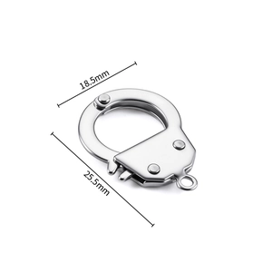 Polished stainless steel handcuff shaped charm for DIY jewelry 18.5mm x 25.5mm size