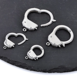 Polished stainless steel handcuffs clasp charms for DIY jewelry making sets