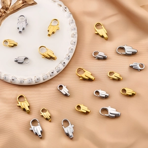 Stainless Steel Square Lobster Clasp DIY Jewelry Making Connector For Necklace Bracelet Non-Fading Gold Silver Clasp