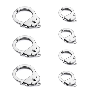 Polished stainless steel handcuff clasp connectors in multiple sizes for DIY jewelry making