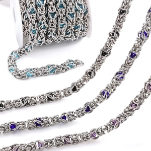 Byzantine stainless steel bead chains in multiple colors for DIY jewelry making