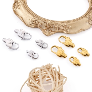 Square stainless steel lobster clasps in gold and silver colors for DIY jewelry making