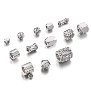 Polished stainless steel spacer beads in various shapes for DIY jewelry making and crafts