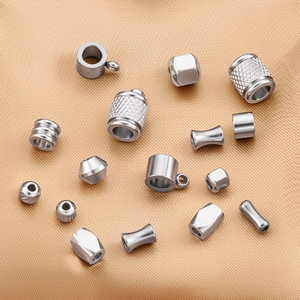 Polished stainless steel beads in various geometric shapes for DIY jewelry making